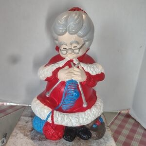 Vintage 13" Mrs Santa Ceramic Figure 1970s